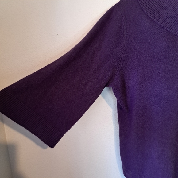 Designer Originals purple turtleneck 3/4 trumpet sleeve Xlarge - Picture 7 of 10